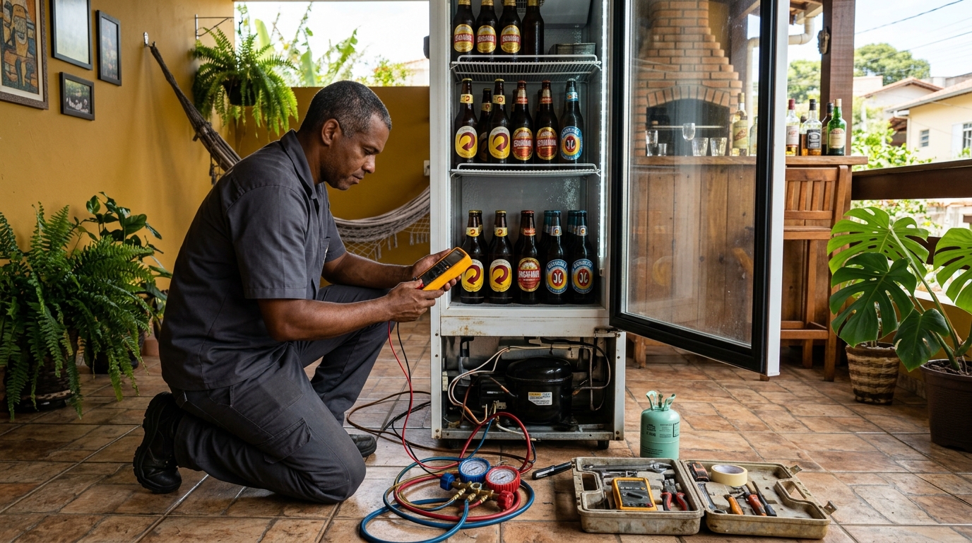 Manutenção da placa eletrônica de cervejeira no Jardim Alexandre Balbo, Ribeirão Preto‑SP