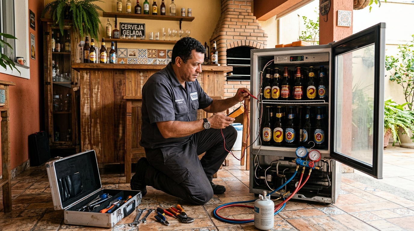Aplicação de gás refrigerante em cervejeira atendida no Jardim Alexandre Balbo, Ribeirão Preto‑SP
